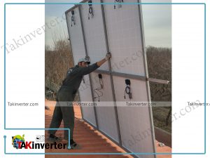 استراکچر پنل خورشیدی پروژه برق خورشیدی باغ ویلا شهریار اقای حلالی