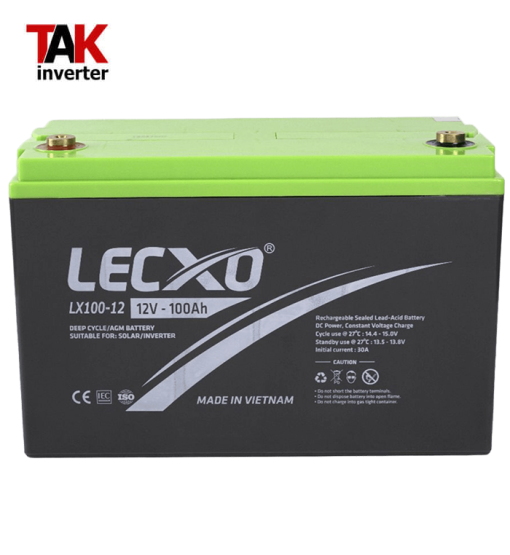 باتری خورشیدی ژل 12 ولت 100 آمپر/ساعت مدل LXHG100-12 برند Lecxo